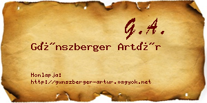 Günszberger Artúr névjegykártya