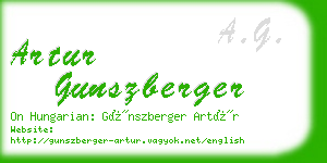 artur gunszberger business card